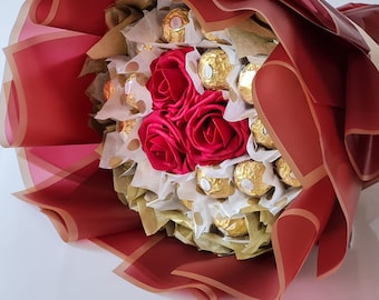 Chocolate Bouquet Ferrero and Lindt, Birthday Gift for her, Anniversary Gift, Valentines, Eid, Congratulations, Easter, Thank You Bouquets
