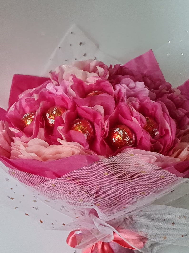 Lindt Lindor Chocolate Bouquet Chocolates and Flowers Etsy