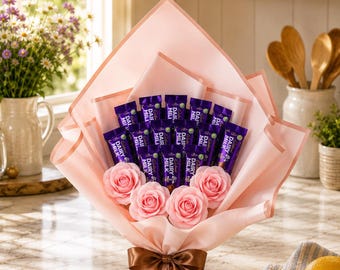 Cadbury Dairy Milk Chocolate Pink Bouquet – Luxury Gift Hamper with Roses