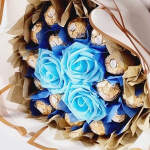 Chocolate Bouquet Ferrero and Lindt, Birthday Gift, Ramadan, Eid, Easter, Congratulations, Thank You Gift, Chocolate & Flower Bouquets zdjęcie 9