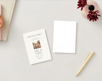 Personalised Wedding Invitation Card | Minimalist Photo Invite (A6 Printed Card)