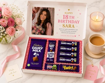 Pudełko prezentowe ze zdjęciem czekoladek Cadbury | Spersonalizowany prezent | Prezent urodzinowy dla mamy, siostry, babci i córki