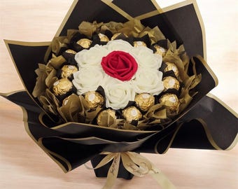 Luxury Ferrero Rocher Chocolate Bouquet, Birthday Gift For Her, Anniversary Gift, Chocolate Flowers, Mother's Day Gift UK
