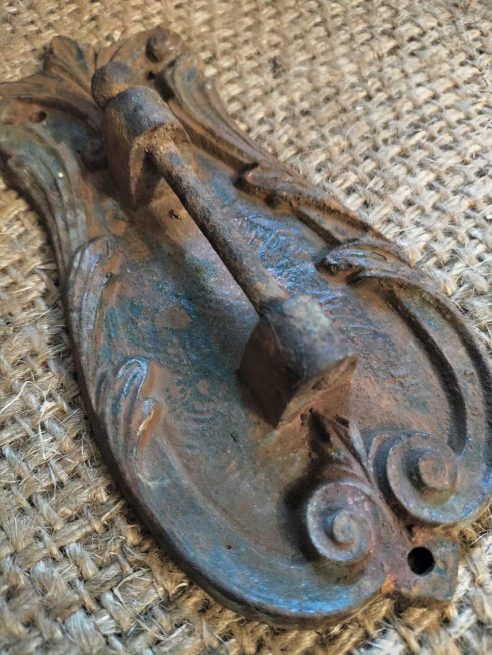 Antique door knocker plate Etsy