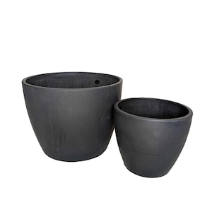 Recycled Plant Pots: Black and Terra Cotta - Lightweight, Durable