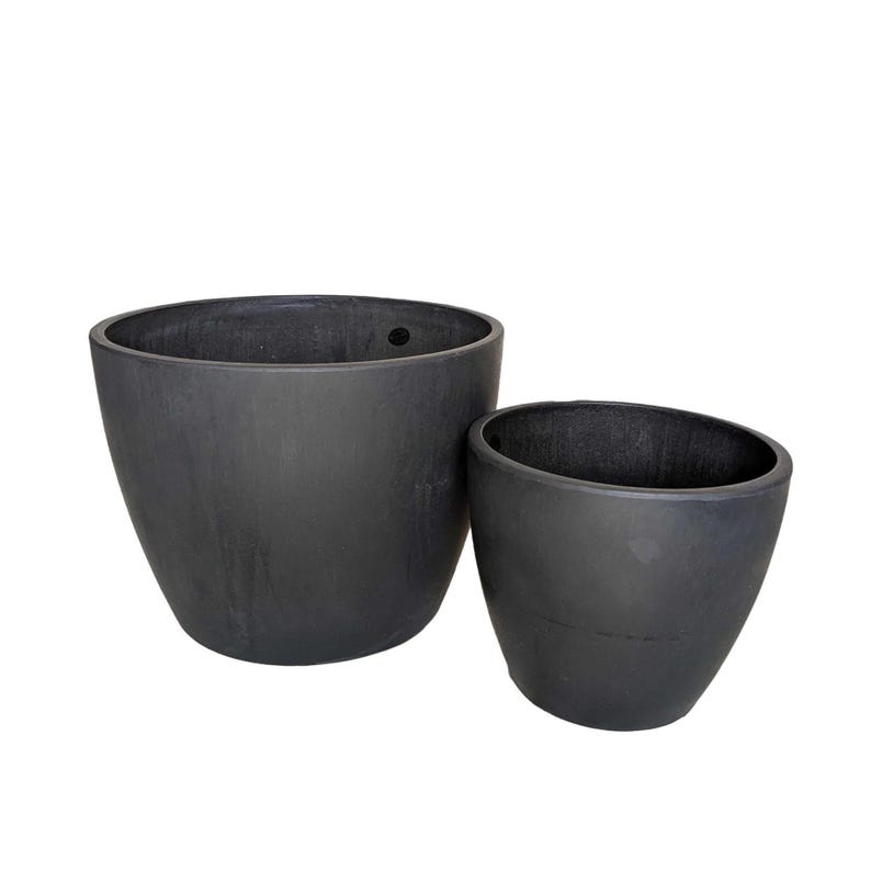 Recycled Plant Pots: Black and Terra Cotta - Lightweight, Durable image 1