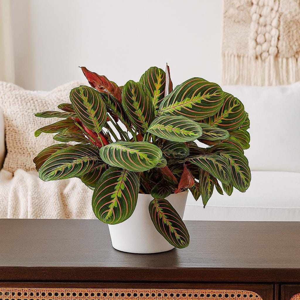 Vibrant Maranta Red Prayer Plant | Easy Care Tropical Houseplant for Indoor Decor & Offices