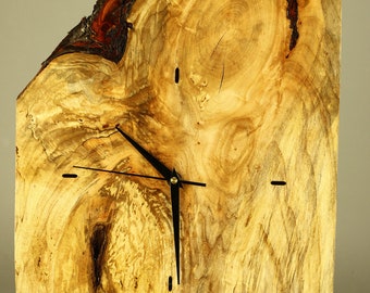 Rare Spalted Live-Edge Sycamore &#39;Swirl&#39; Clock