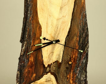 Live Edge Ambrosia Maple Clock with Burls