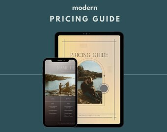 Minimal | Wedding Photography Pricing List Guide Template Pricing Sheet Photographer Price Guide Editable Canva Template