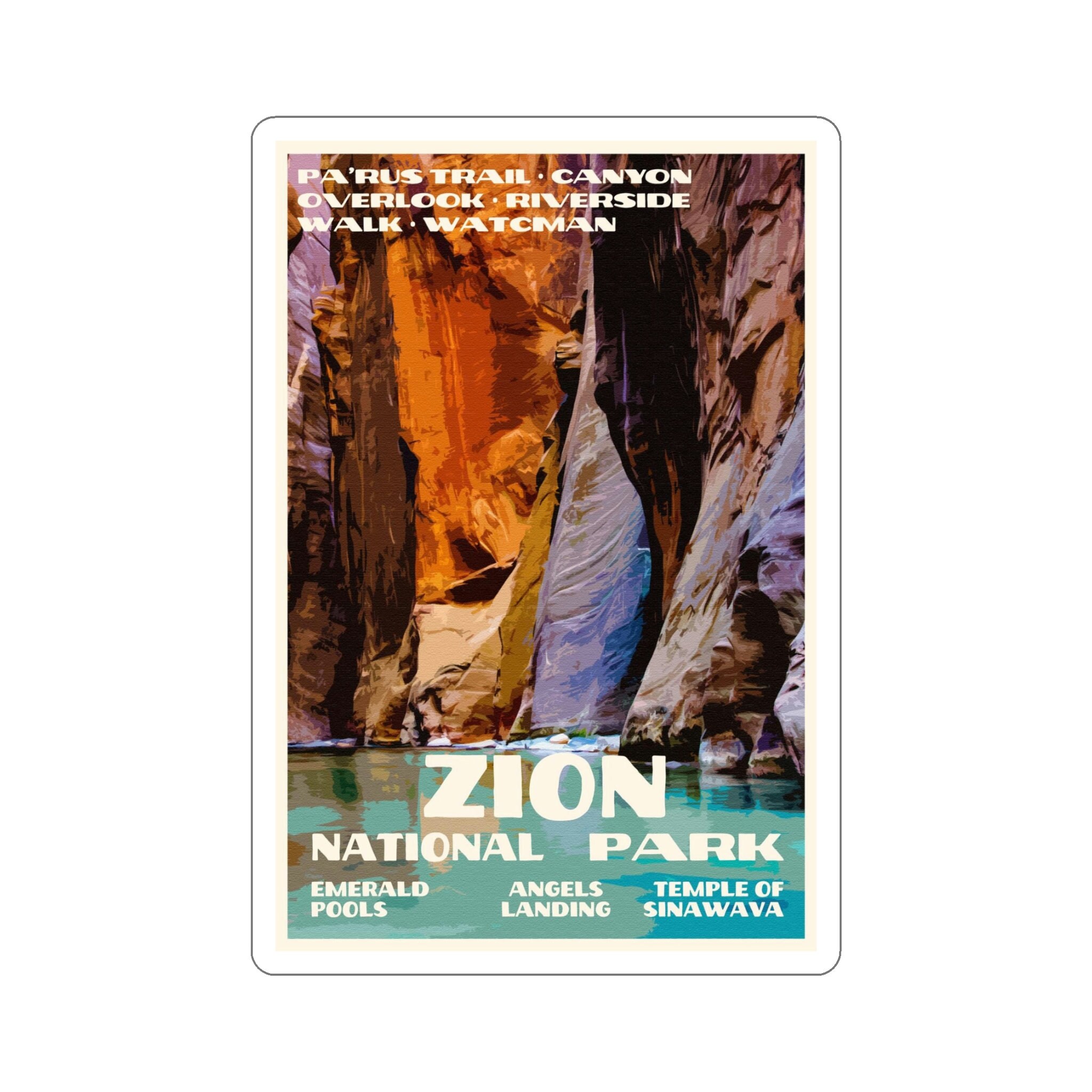 Vintage National Park Sticker ZION NATIONAL PARK National Park Stickers Multipack Mix Match