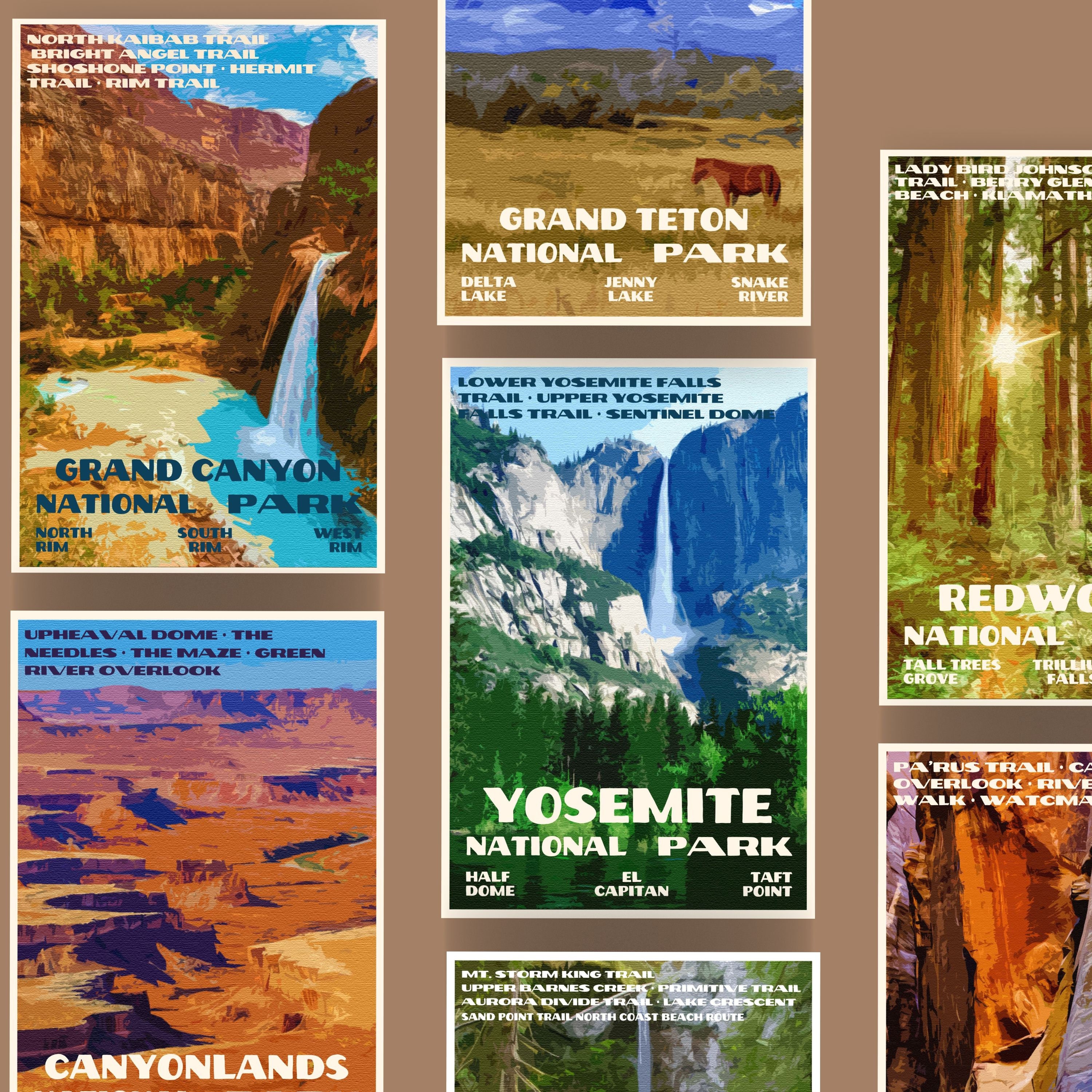 Vintage National Park Poster ROCKY MOUNTAIN NATIONAL Park John Muir