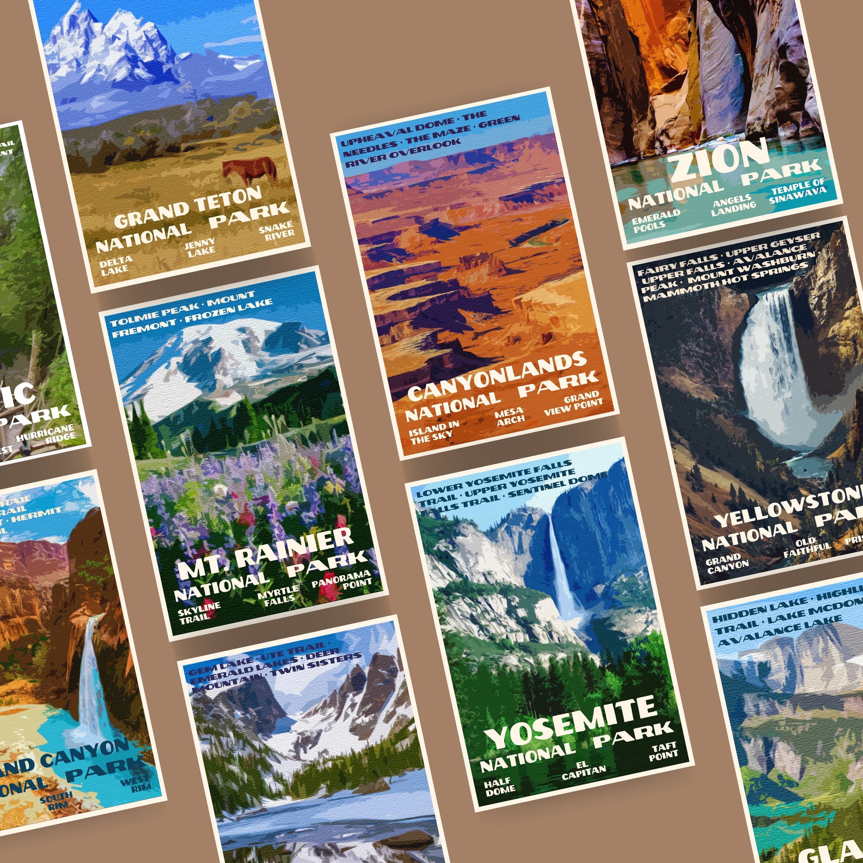Vintage National Park Poster ROCKY MOUNTAIN NATIONAL Park John Muir