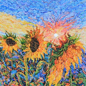 Sunflower Watercolor Print, Sunflowers Printable Painting, Sunset Printable Wall Art by Tanbelia