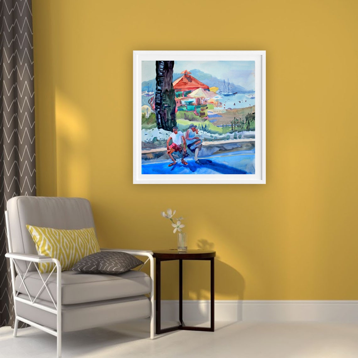 Großes Hafen Gemälde Original Gemälde Urlaub Erinnerungen | Etsy