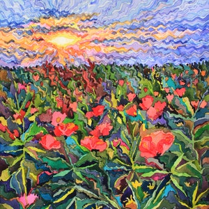 Red Poppies Flowers Watercolor Print, Poppies Print, Floral Wall Art, Poppy Fields Art by Tanbelia
