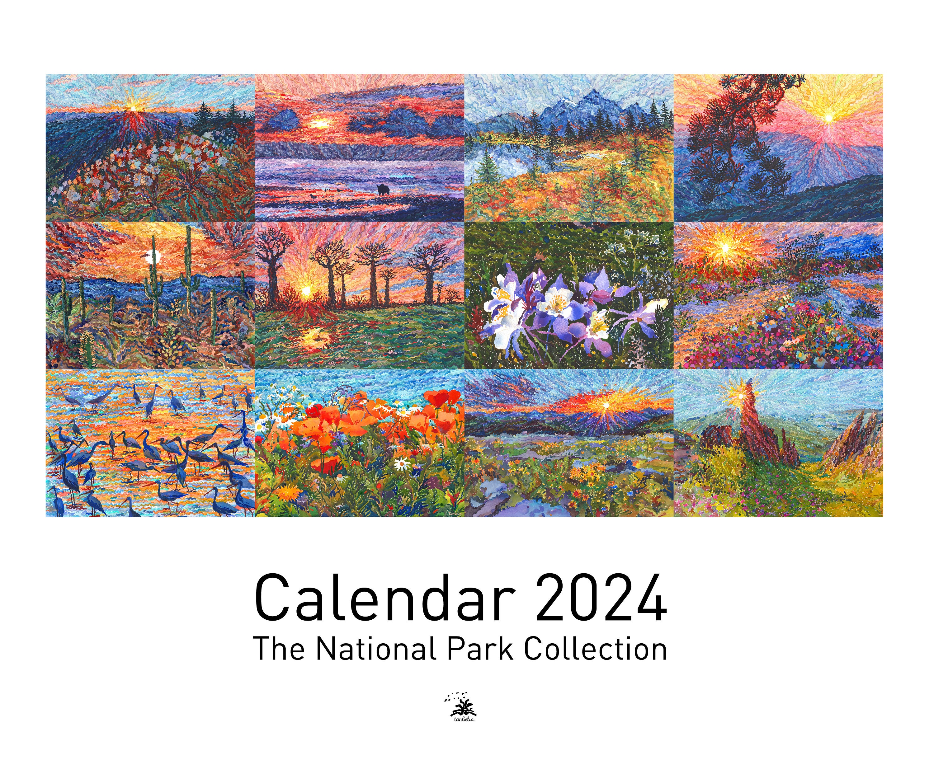 Calendrier Mural 2024 - 30 x 29 cm SUNSETS