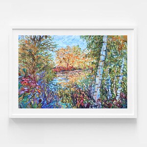 Forest Original Painting, Impressionist Watercolor Artwork, Large Nature Wall Art by Tanbelia image 1