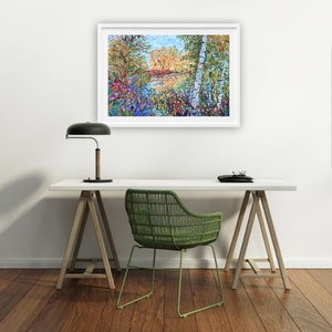 Forest Original Painting, Impressionist Watercolor Artwork, Large Nature Wall Art by Tanbelia image 6