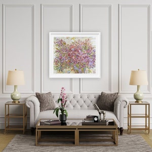 Purple Lilac Flowers Watercolor Original Painting, Lilac Bouquet Flowers in Vase Painting, Impressionist Floral Painting by Tanbelia image 6