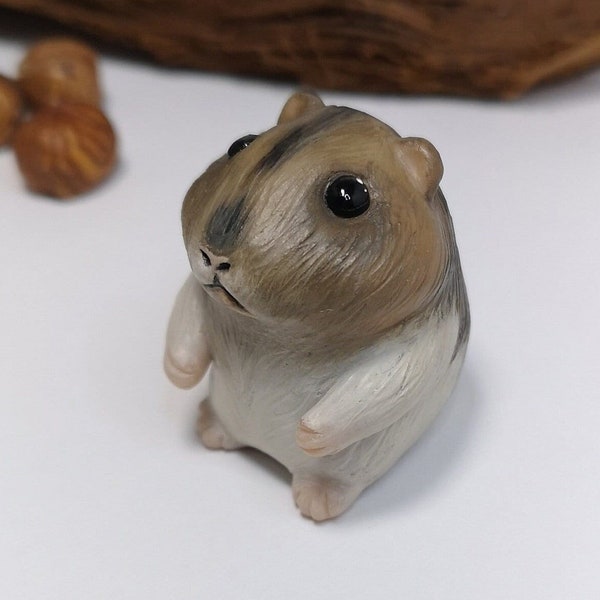 Handgemachte Hamsterfigur aus Polymer Clay - Modelliermasse, Unikat