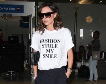 Fashion Stole My Smile- Y2K Celebrity Inspired Graphic T-Shirt. Funny Meme 2000's Tee