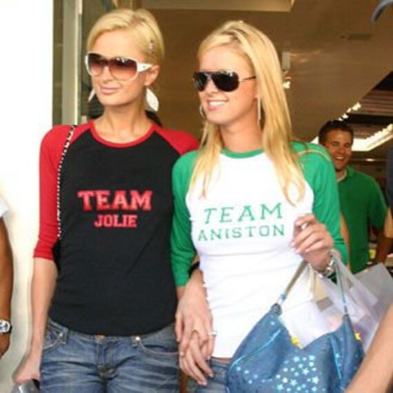 Team Aniston Celebrity Inspired Baseball Tee. Funny Meme Y2K