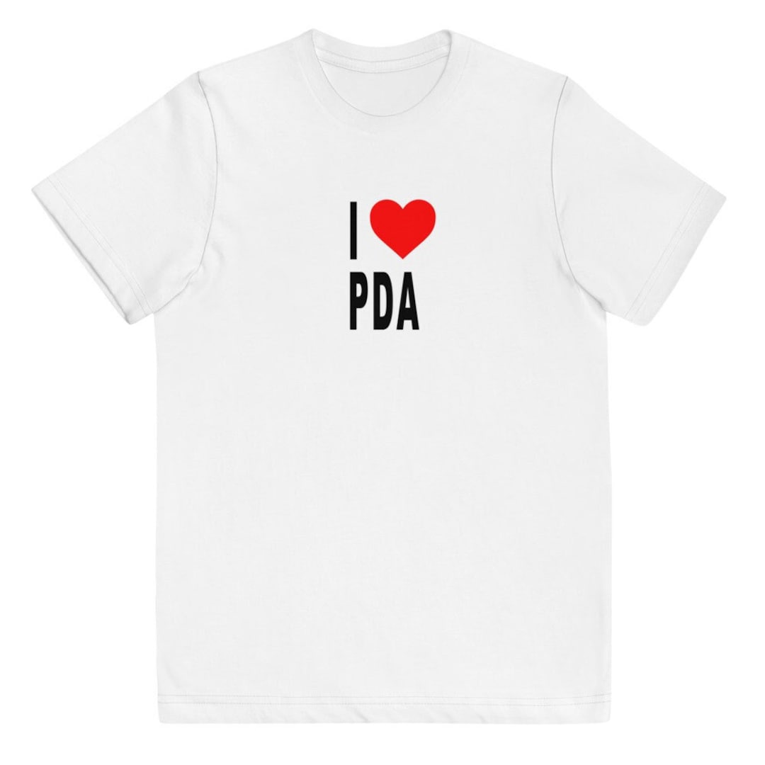 I Heart PDA -Y2K Inspired Slogan Fitted Baby Tee - Etsy