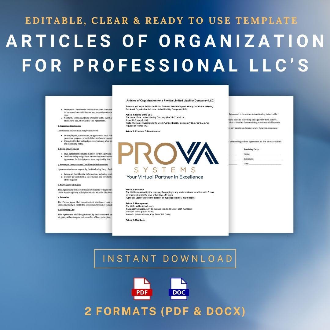 Pllc Form.pdf Editable Articles of Organization Template for Professional Llcs (PLLC ...