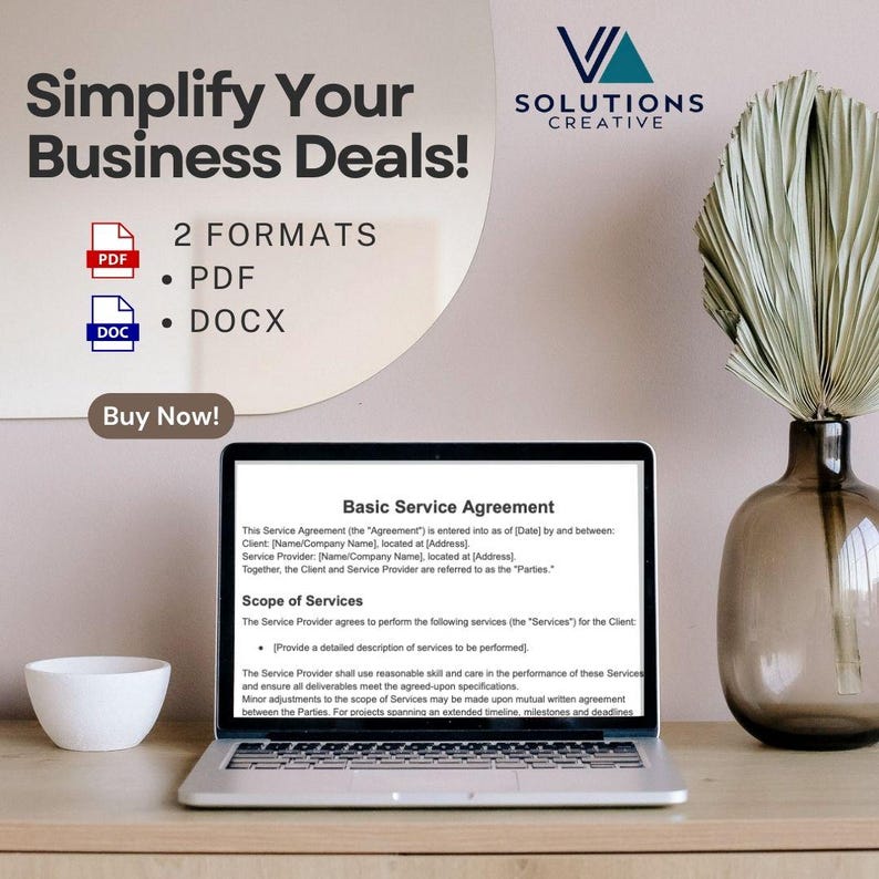 Basic Service Agreement Template | Client and Service Provider Contract ...