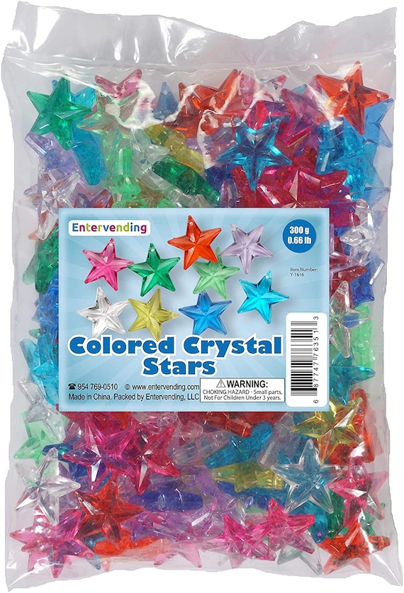 Acrylic Gems Plastic Stars Fake Gems 155 Pcs Fake Jewels Assorted Color  Plastic Gemstones for Kids Table Scatters Aquarium Jewels 