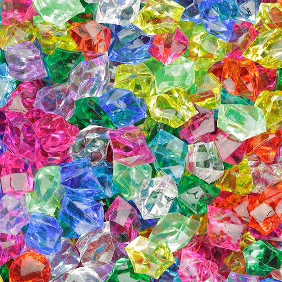 Acrylic Gems - Plastic Fake Gems Ice Rock Crystals - 152 Pcs Fake Treasure  Jewels for Kids - Fake Crystals for Decoration - Aquarium Jewels