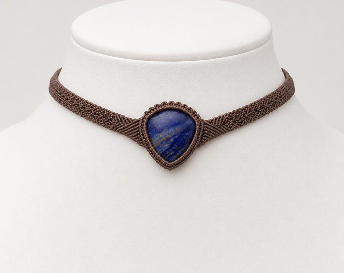 Sodalite Macrame Jewelry Necklace: Bohemian Necklace