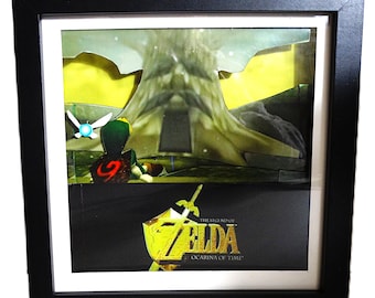 Legend of Zelda Ocarina Of Time Link Visits The Great Deku Tree 3D Shadow Box