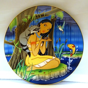 Vintage Disney Cartoon Classics Kenleys Ltd Pocahontas Ceramic Plate Rare