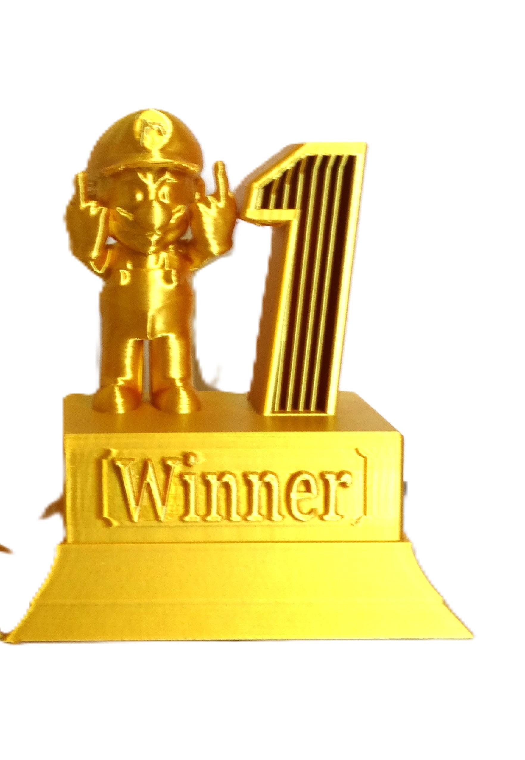 Trofeo Mario Kart Número 1 Probablemente Engañado Grande 11,5 x 11,5 cms