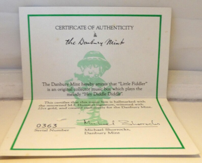 Vintage Danbury Mint M. J. Hummel Little Fiddler Porcelain Limited ...