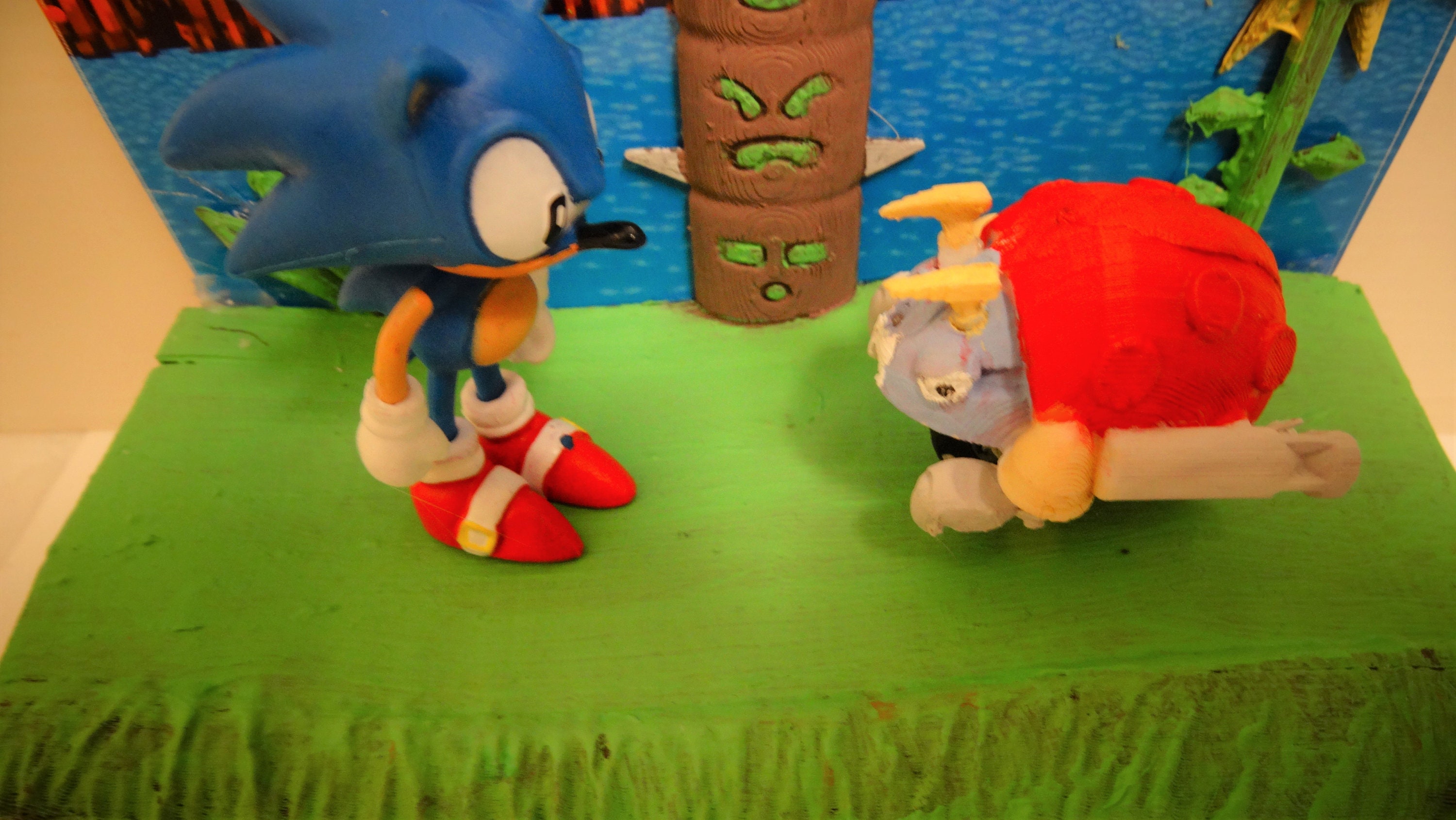 Diorama Sonic in Green Hill 3D model 3D printable