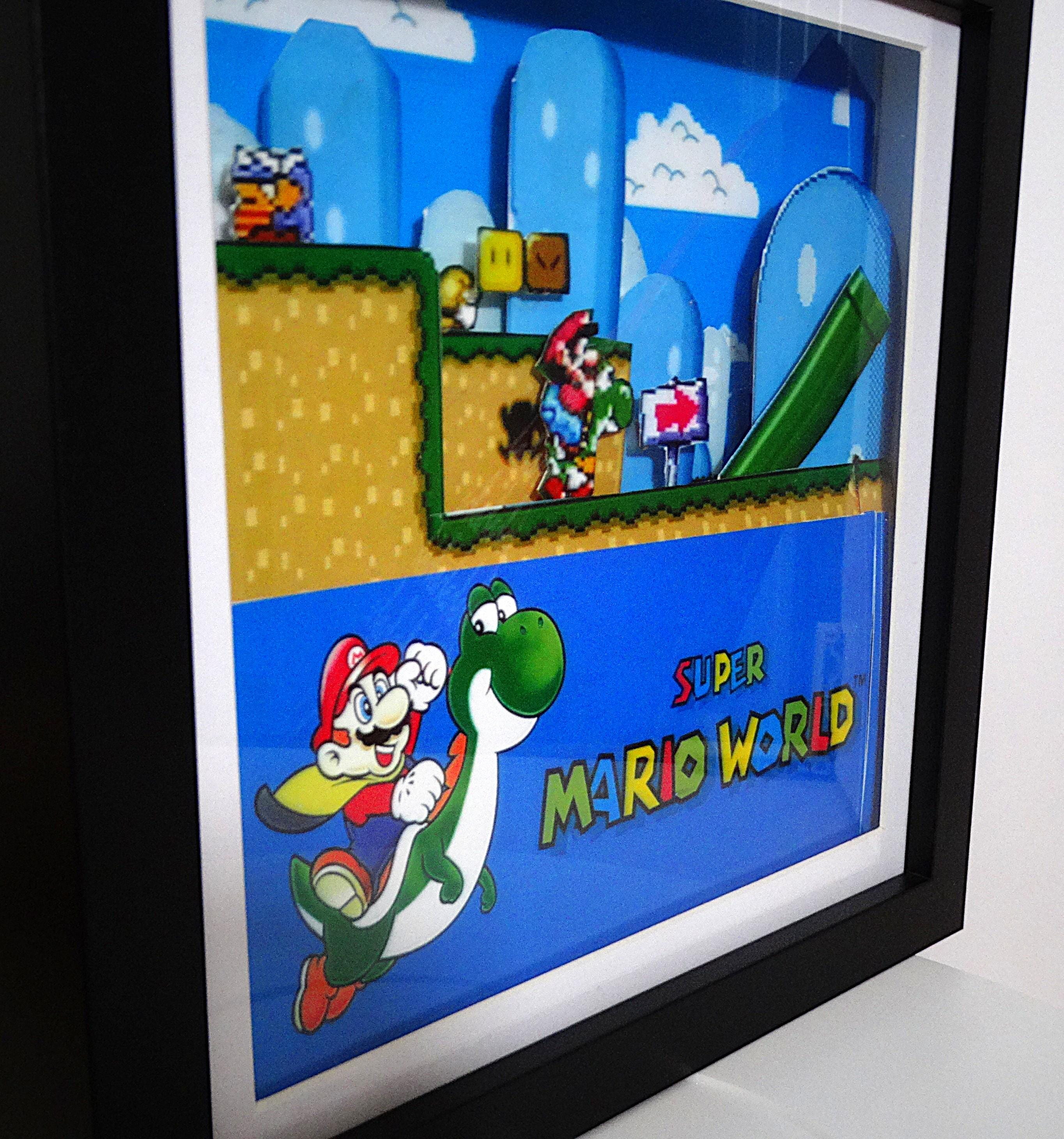 Super Mario World 3d Shadow Box Mario & Yoshi - Etsy Israel