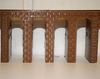 Viaduc à voie unique, voie ferrée miniature, brun