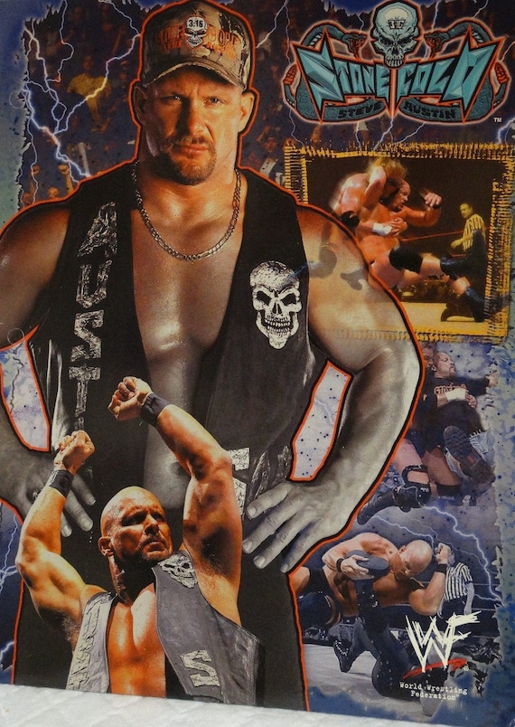 Vintage 2000 WWF Stone Cold Steve Austin A4 Folder Wwe Rare - Etsy