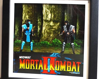 3D-Schattenbox für Stortal Kombat 2 Sub Zero Vs Smoke At The Living Forest