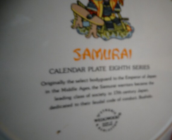 Vintage Wedgwood 1978 Calendar Plate Samurai - Etsy