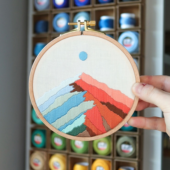 山の初心者向け刺繍パターン PDF ガイド - Etsy 日本