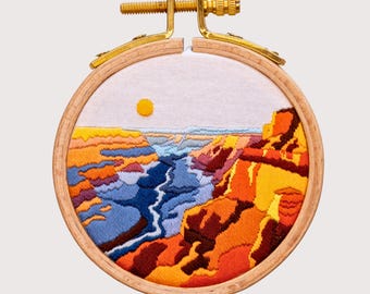 Schema di ricamo del Grand Canyon: paesaggio montano dell'Arizona (tutorial digitale PDF)