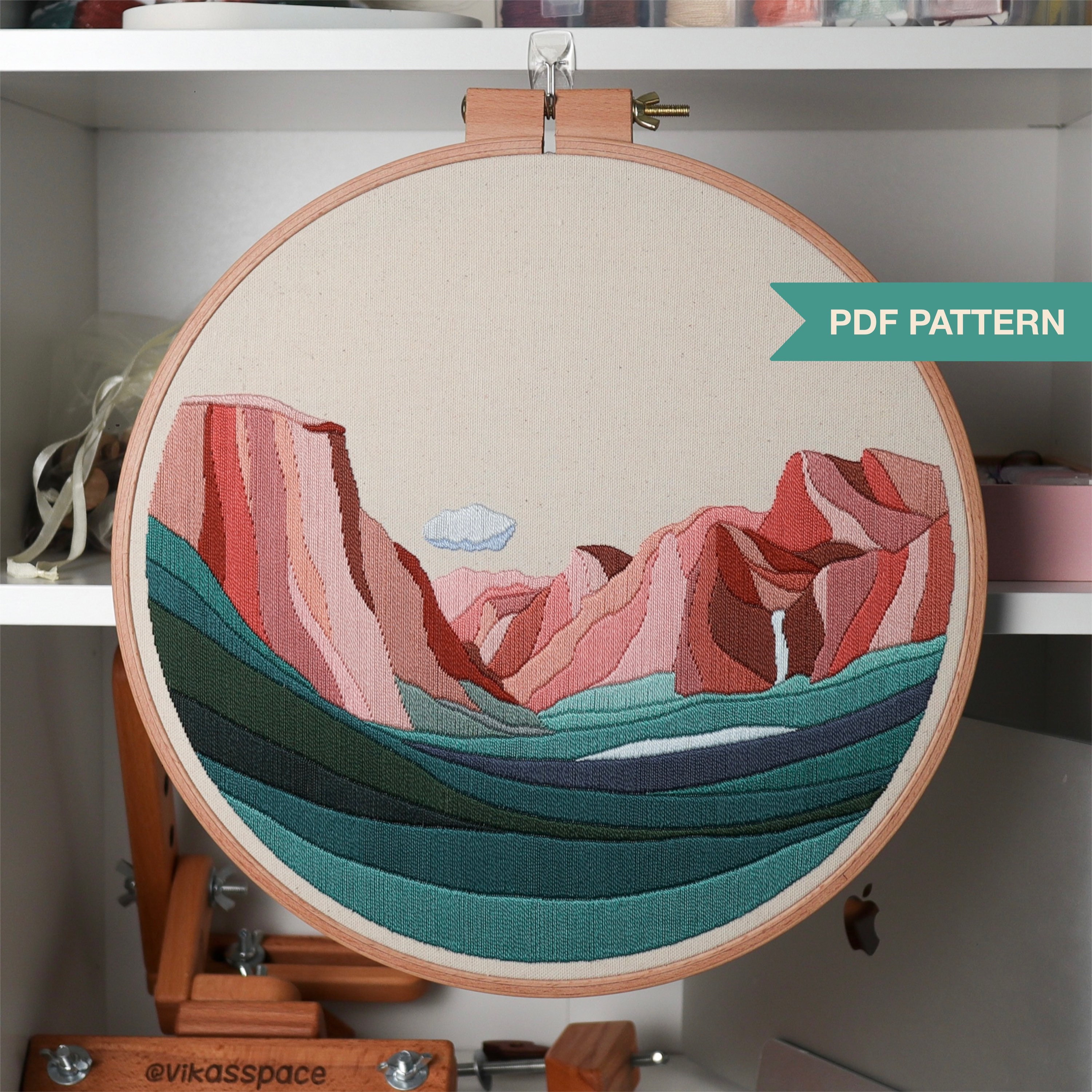 Yosemite Valley Embroidery Pattern PDF Guide Mountain - Etsy Norway