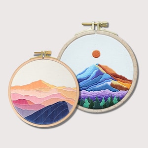 Mount Rainier Embroidery Pattern Bundle PDF Digital Tutorial Modern Hand Embroidery DIY Embroidery Hoop Art Mountain Embroidery