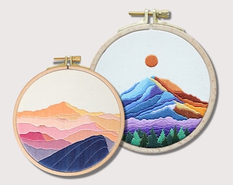 Pacchetto di modelli per ricamo Mount Rainier: tutorial fai da te moderno (PDF)