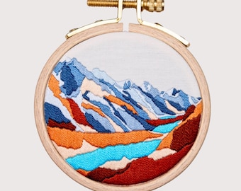 Schema di ricamo di montagna peruviana: Tres Lagunas Art (tutorial digitale PDF)