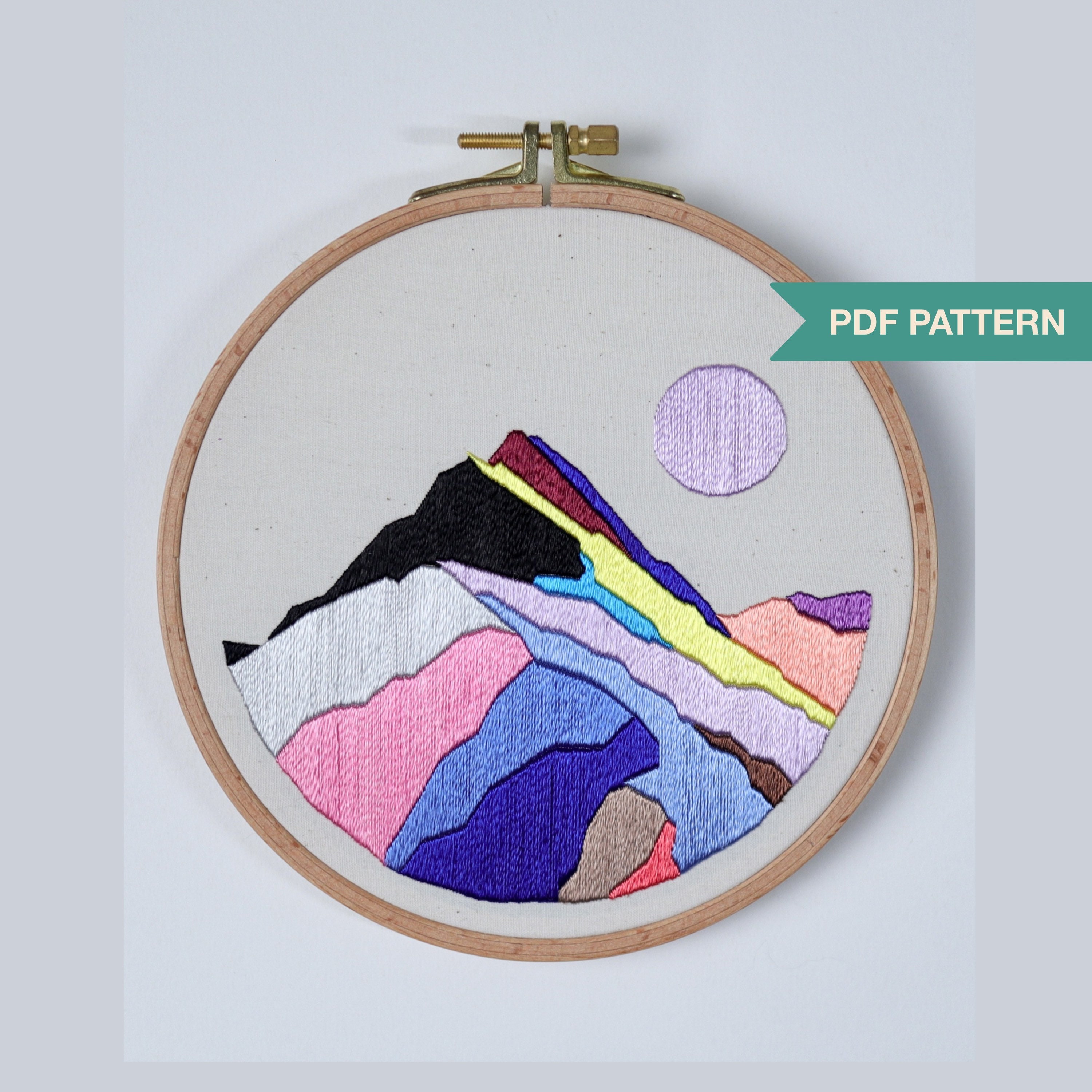 Rainbow Palette Embroidery Pattern Landscape PDF Digital - Etsy Israel